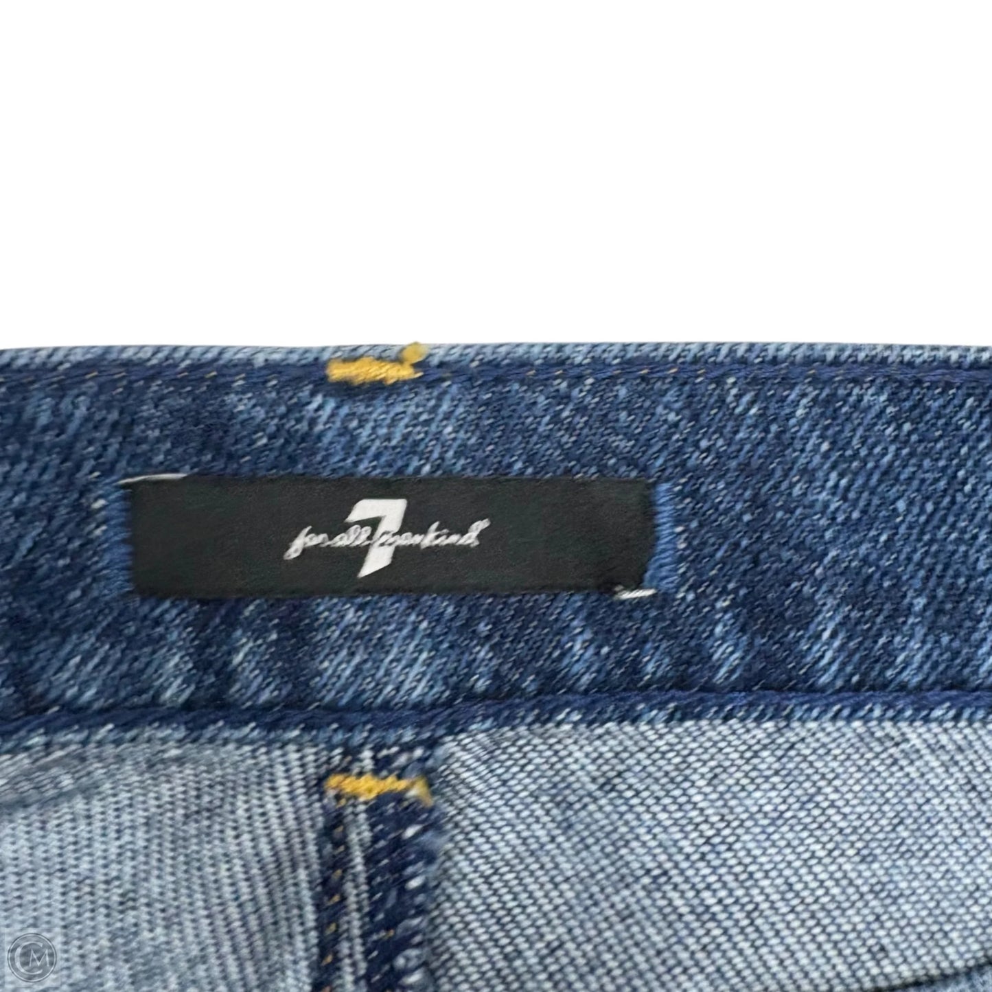 Skirt Midi By 7 For All Mankind In Blue Denim, Size: 4