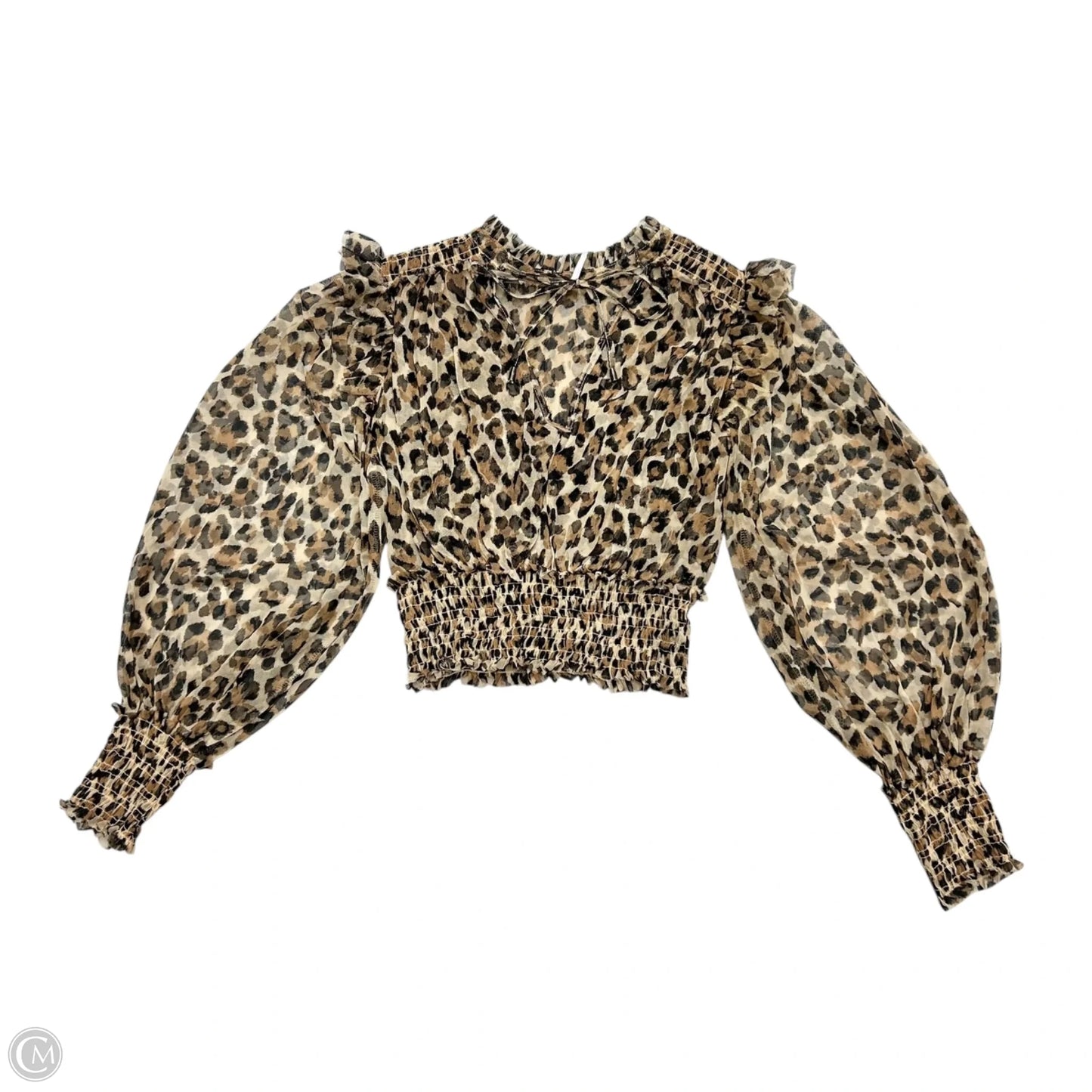 Top Long Sleeve By Free People In Leopard Print, Size: S