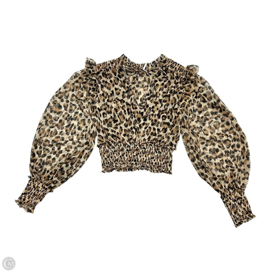 Top Long Sleeve By Free People In Leopard Print, Size: S