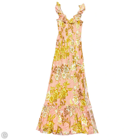 Dress Casual Maxi By Free People In Pink & Yellow, Size: Xs