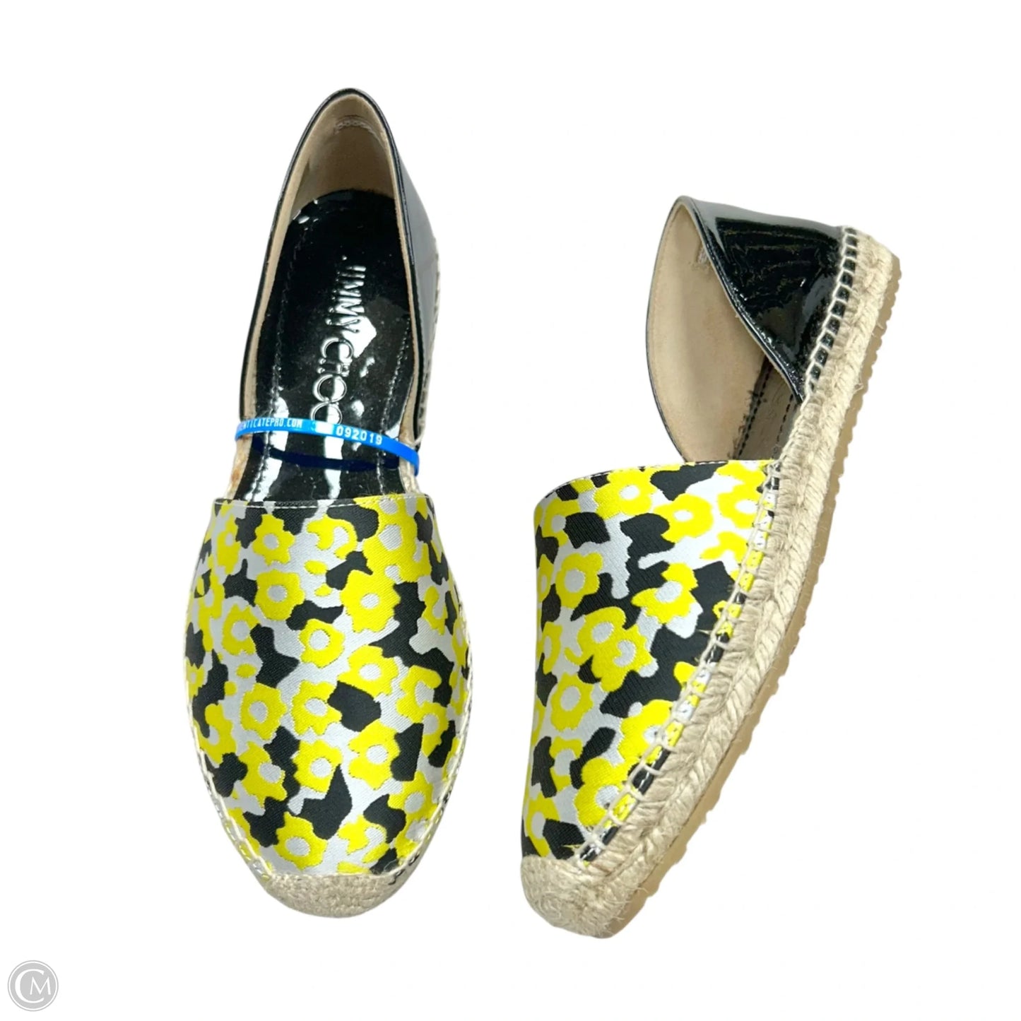 Shoes Luxury Designer By Jimmy Choo In Black & Yellow, Size: 6.5