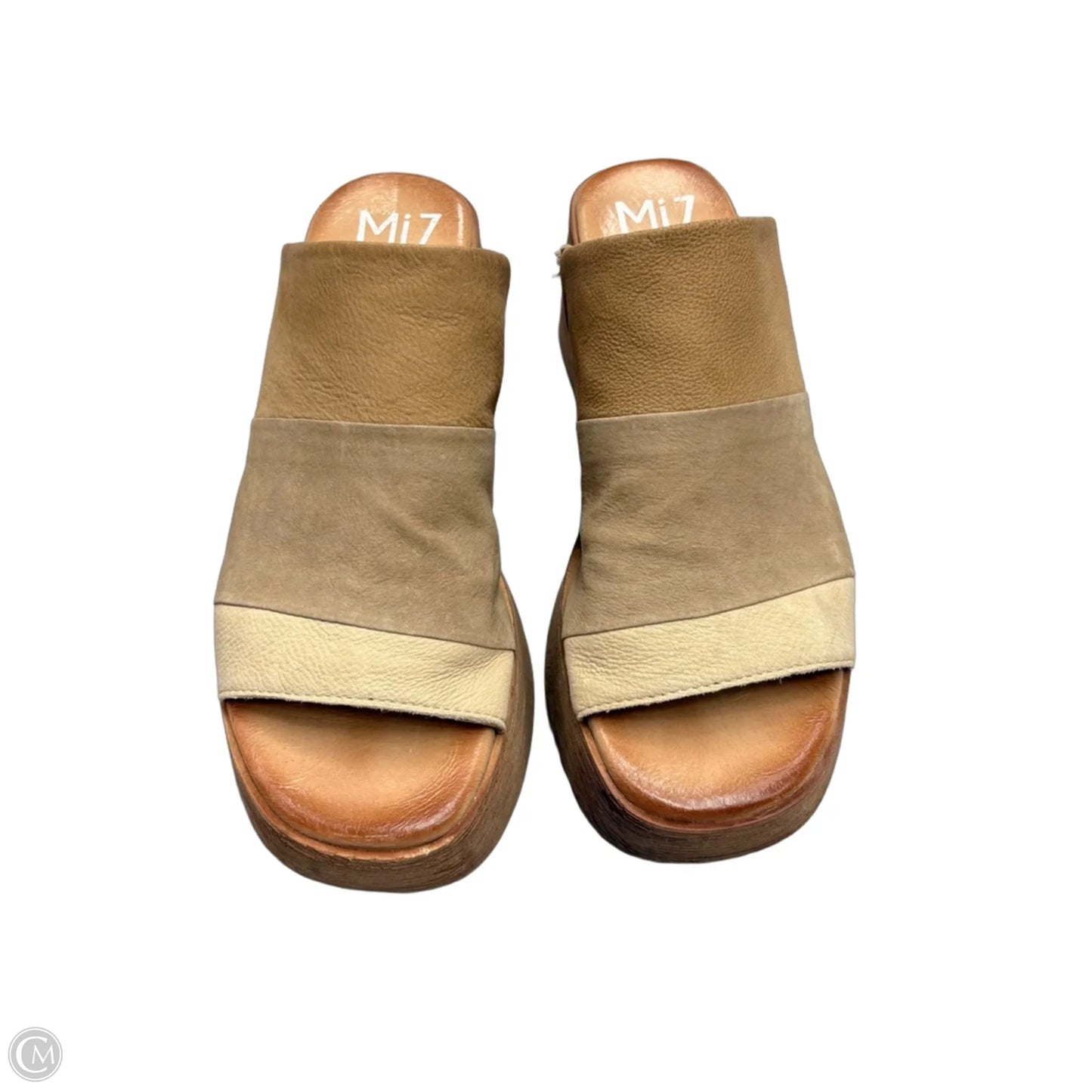 Sandals Heels Platform By Miz Mooz In Tan, Size: 9.5