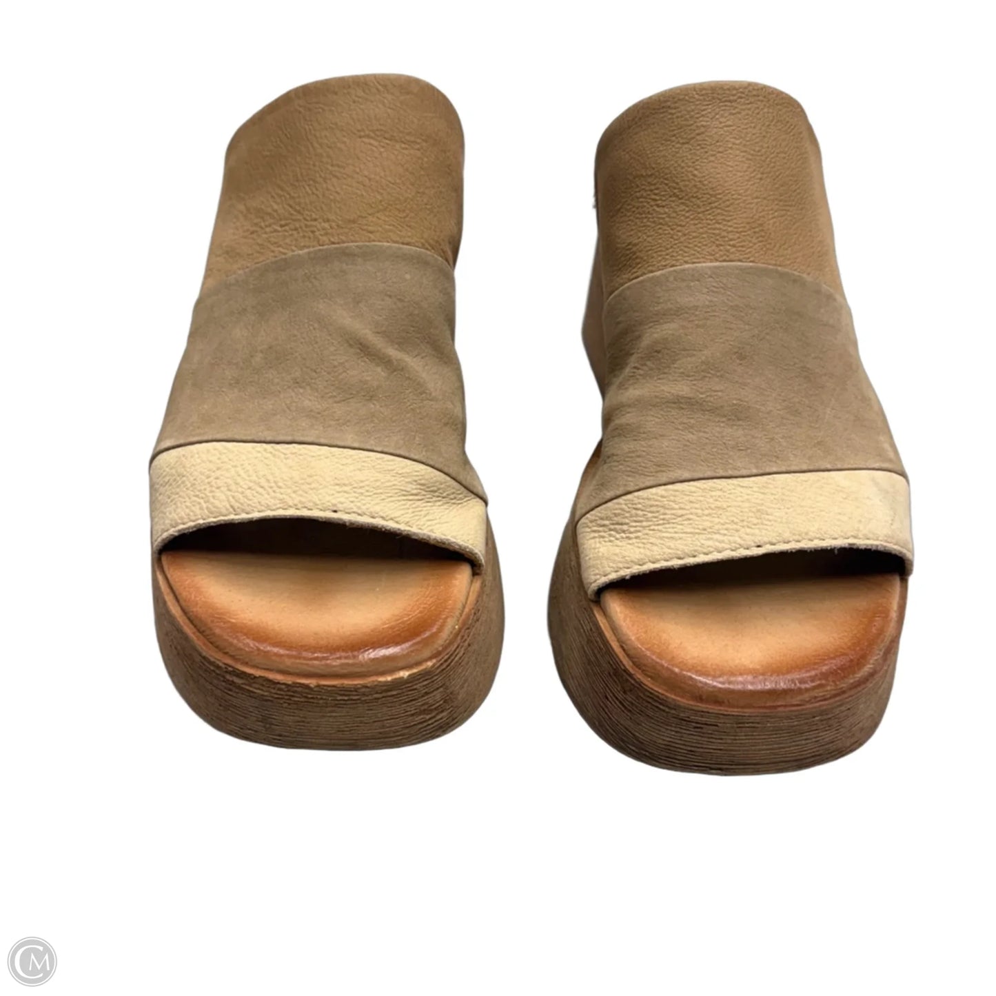 Sandals Heels Platform By Miz Mooz In Tan, Size: 9.5