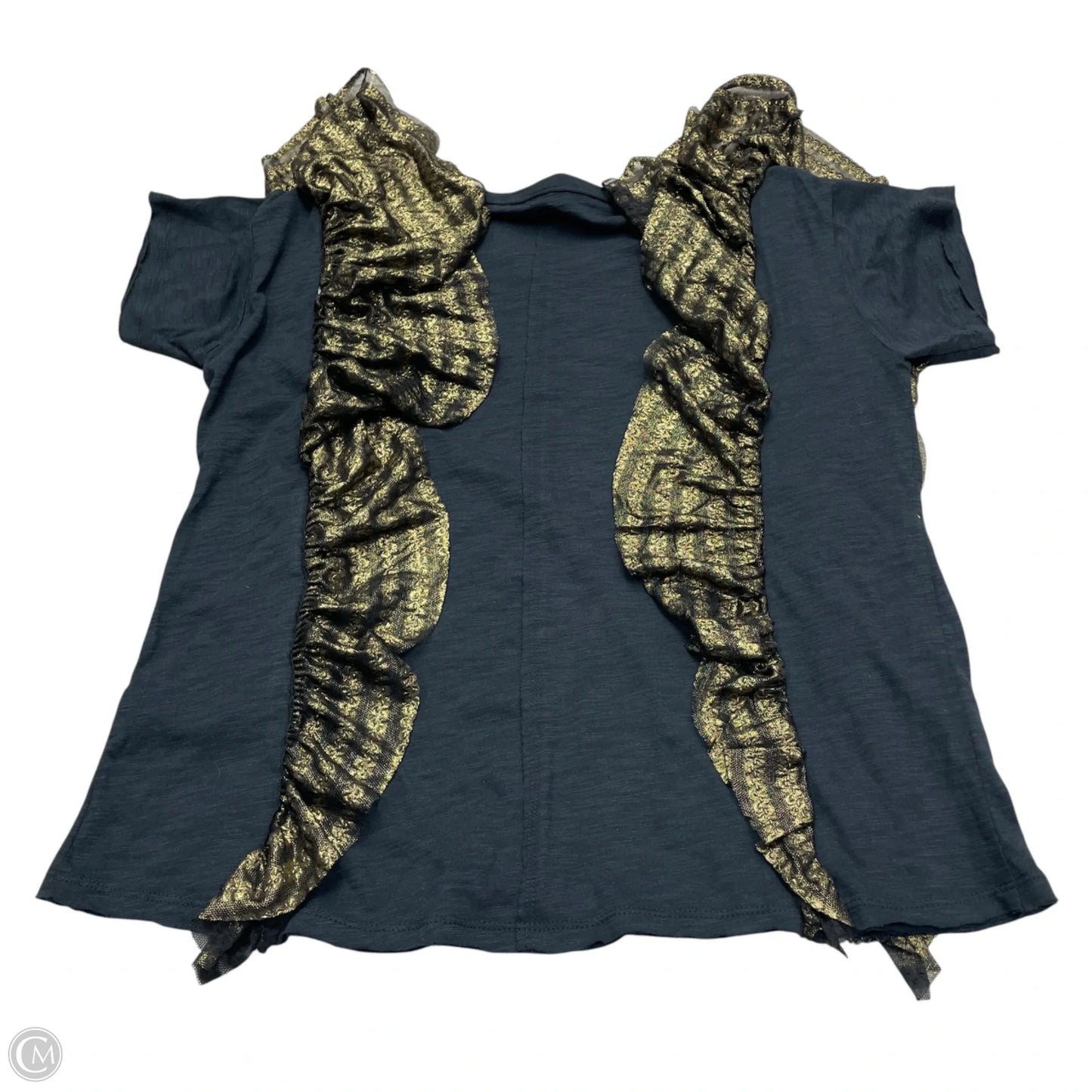 Top Short Sleeve By Pilcro In Black & Gold, Size: Xxs