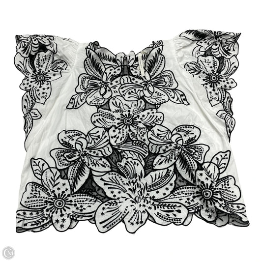 Top Short Sleeve By Anthropologie In Black & White, Size: Xs