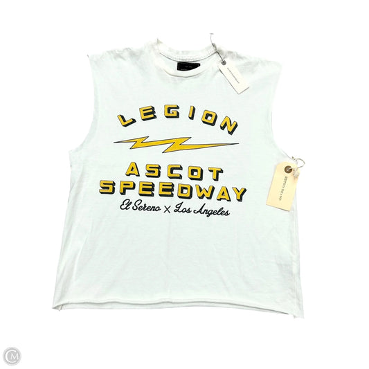 Top Short Sleeve By Anthropologie In White & Yellow, Size: Xs