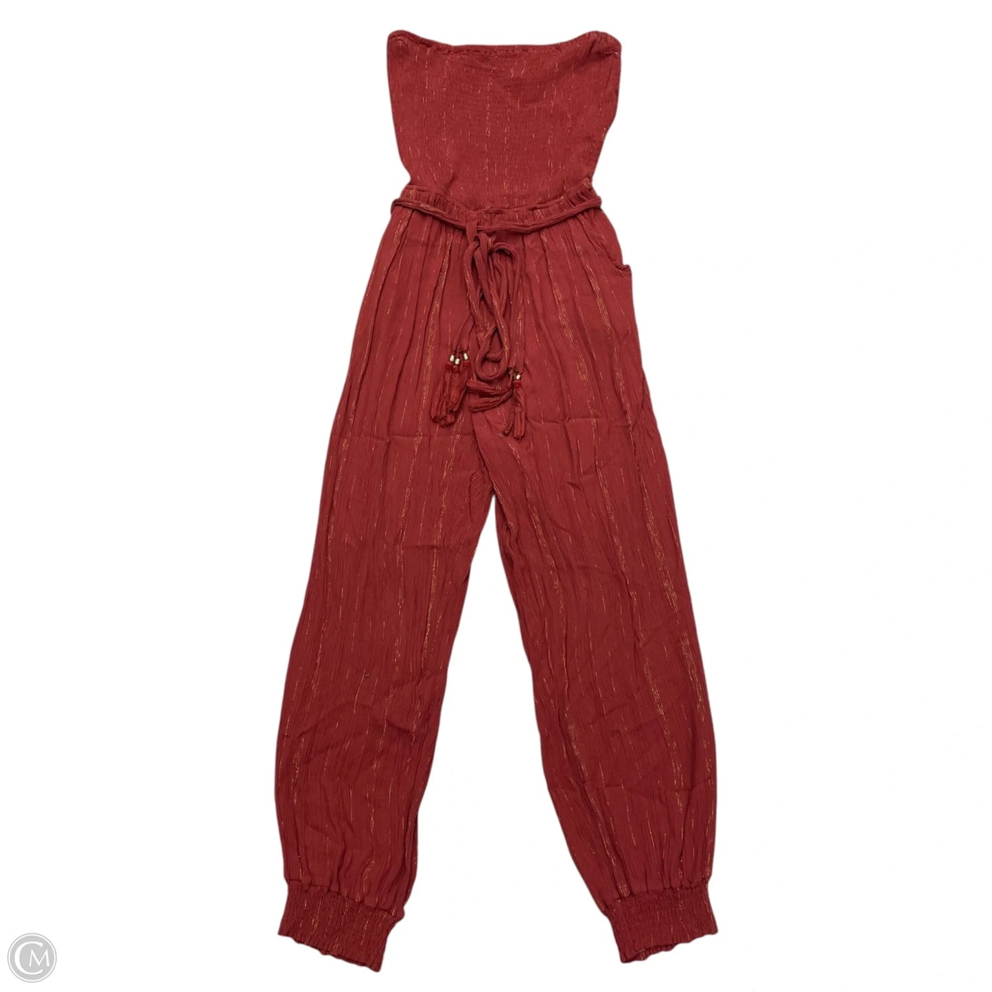 Jumpsuit By City Chic In Gold & Red, Size: L