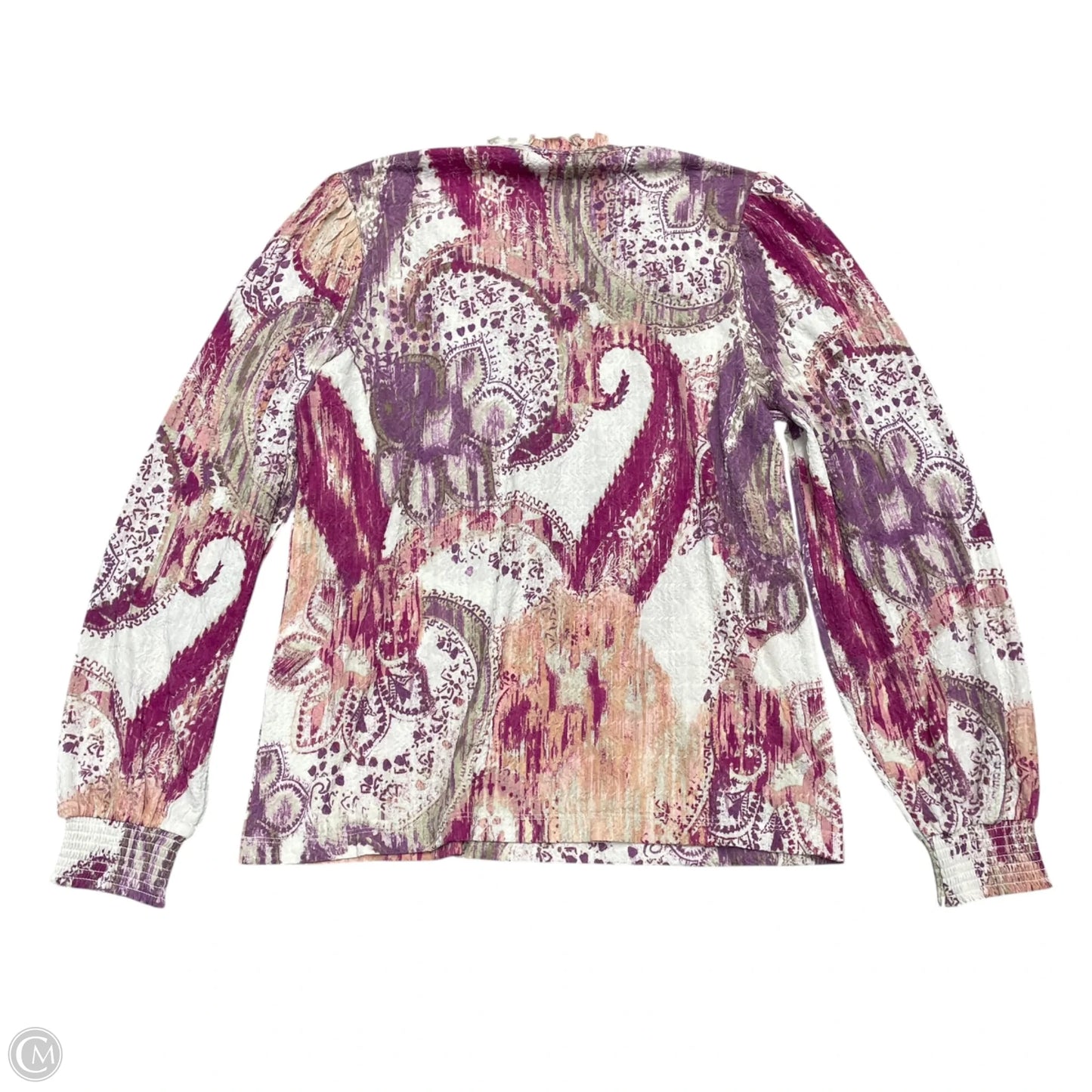 Top Long Sleeve By Chicos In Pink & Purple, Size: S