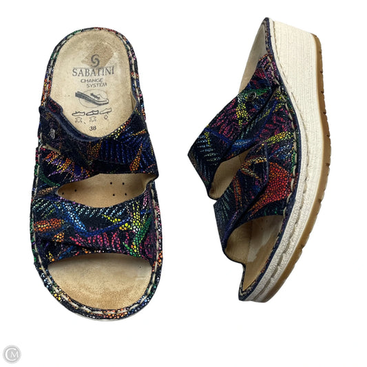 Sandals Flats By Cmc In Rainbow Print, Size: 7.5