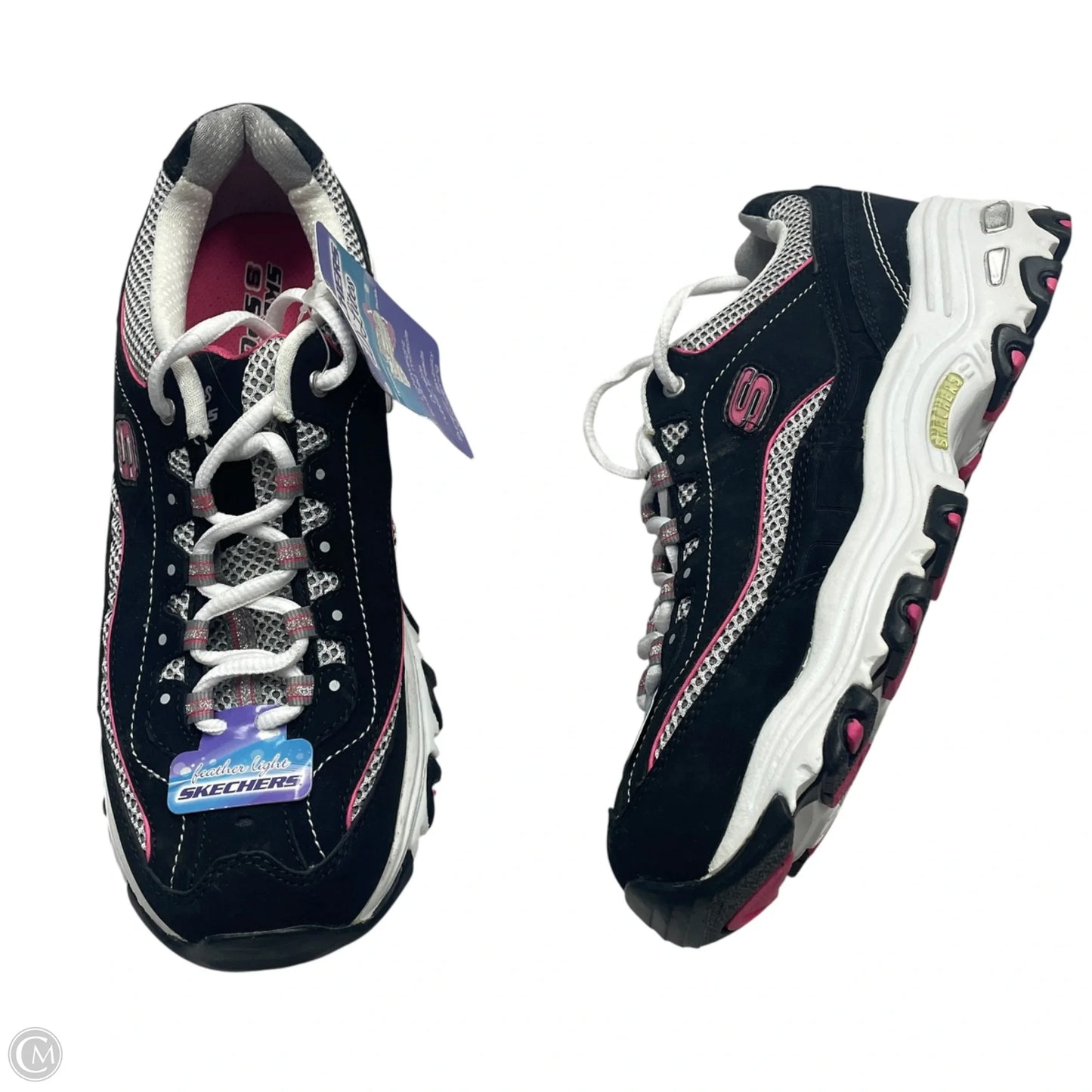 Shoes Sneakers By Skechers In Black & Pink, Size: 7
