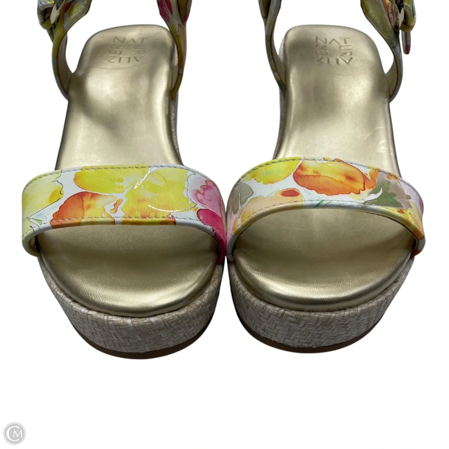 Sandals Heels Wedge By Naturalizer In Floral Print, Size: 10