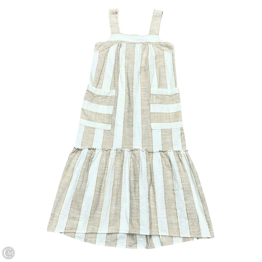Dress Casual Midi By Maeve In Tan & White, Size: Xs