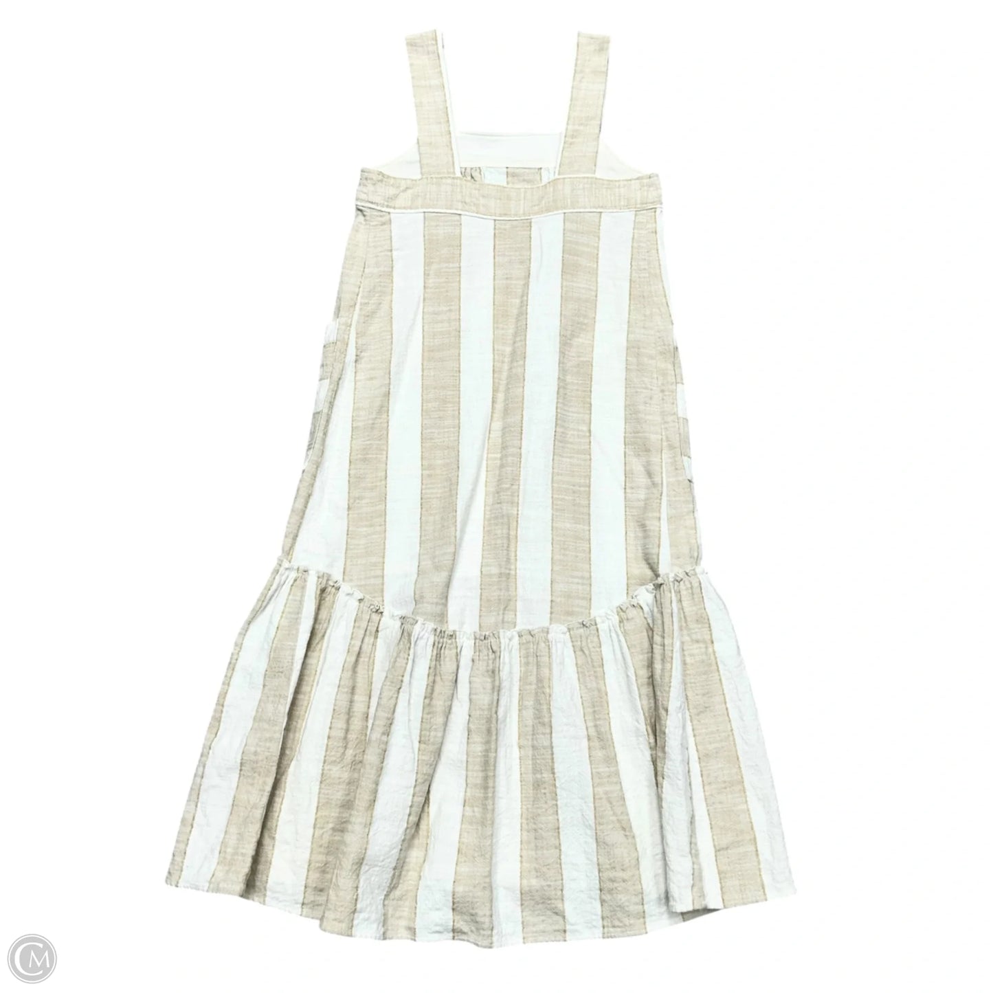 Dress Casual Midi By Maeve In Tan & White, Size: Xs
