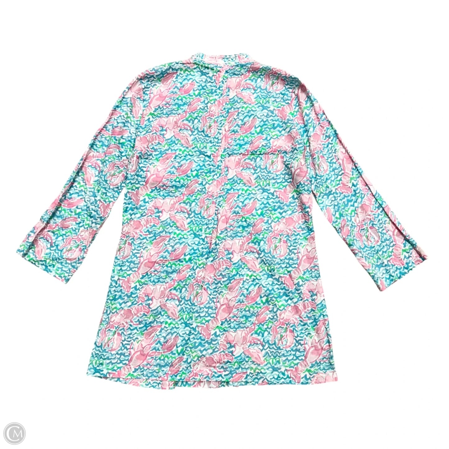 Top Long Sleeve Designer By Lilly Pulitzer In Blue & Pink, Size: M