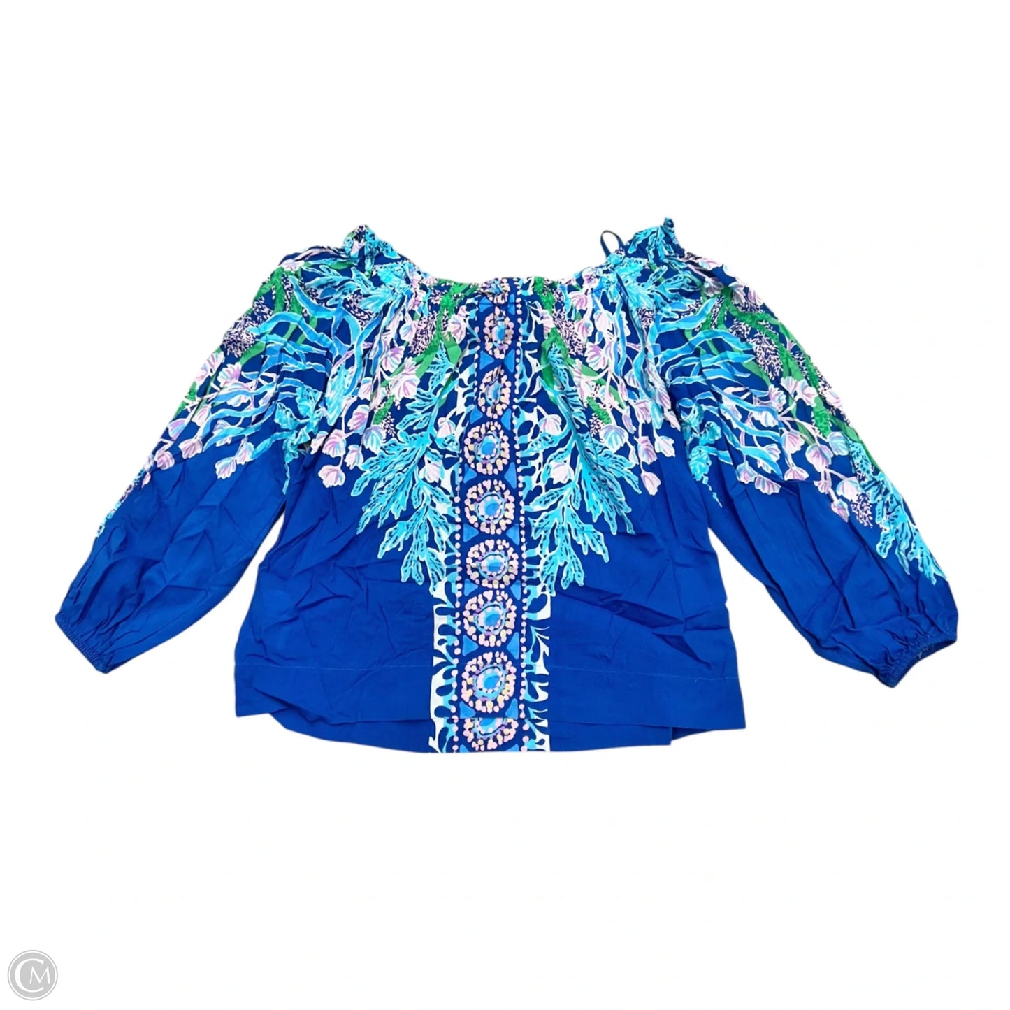 Top Long Sleeve Designer By Lilly Pulitzer In Blue & Purple, Size: Xxs
