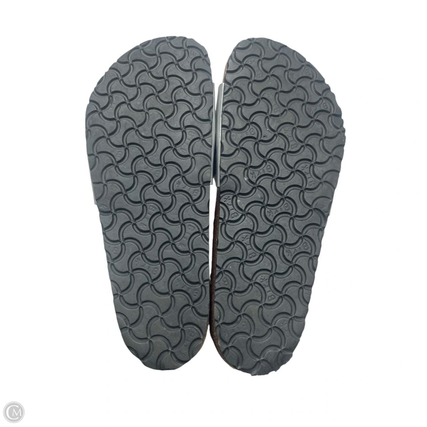 Sandals Flats By Birkenstock In Silver, Size: 11