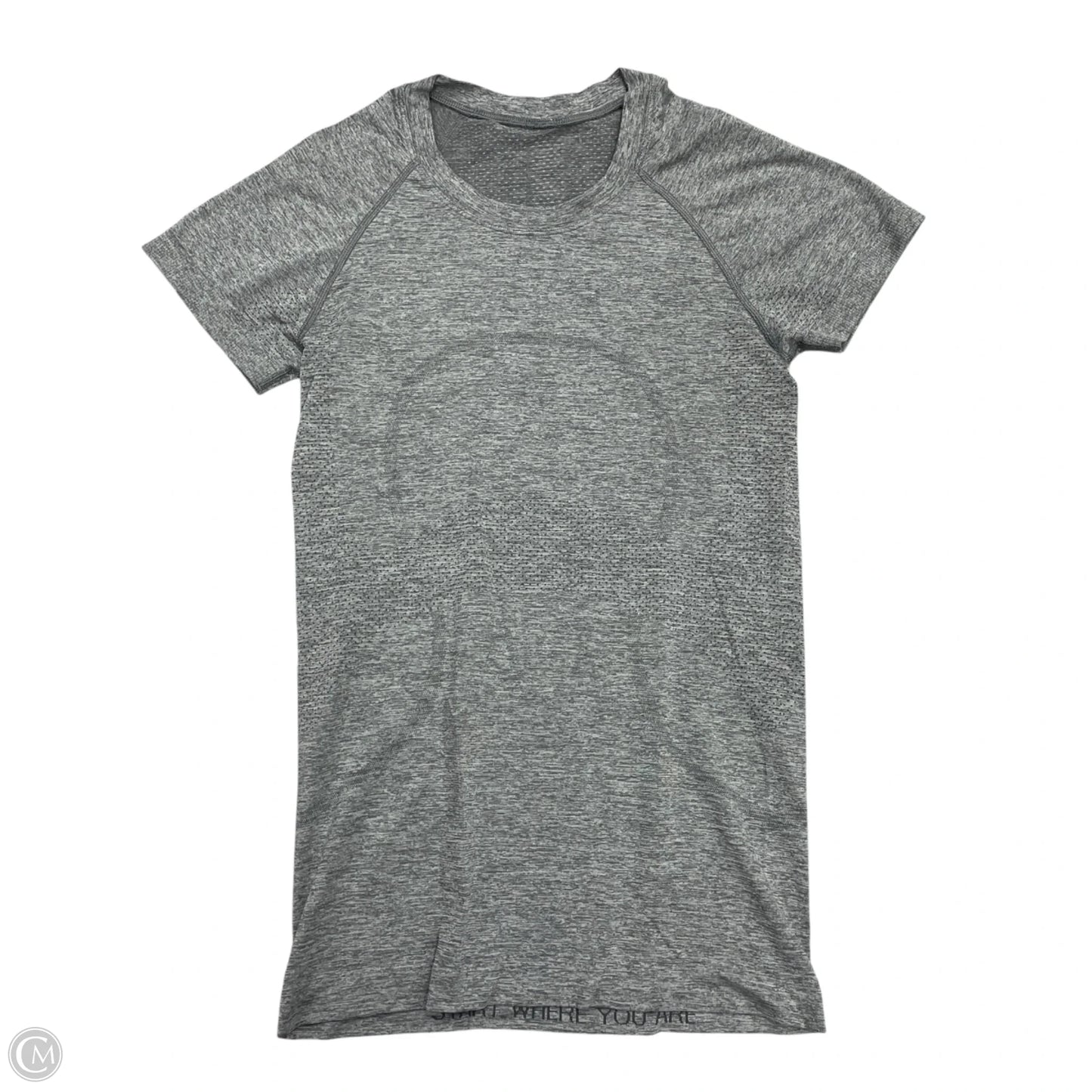 Athletic Top Short Sleeve By Lululemon In Grey, Size: S