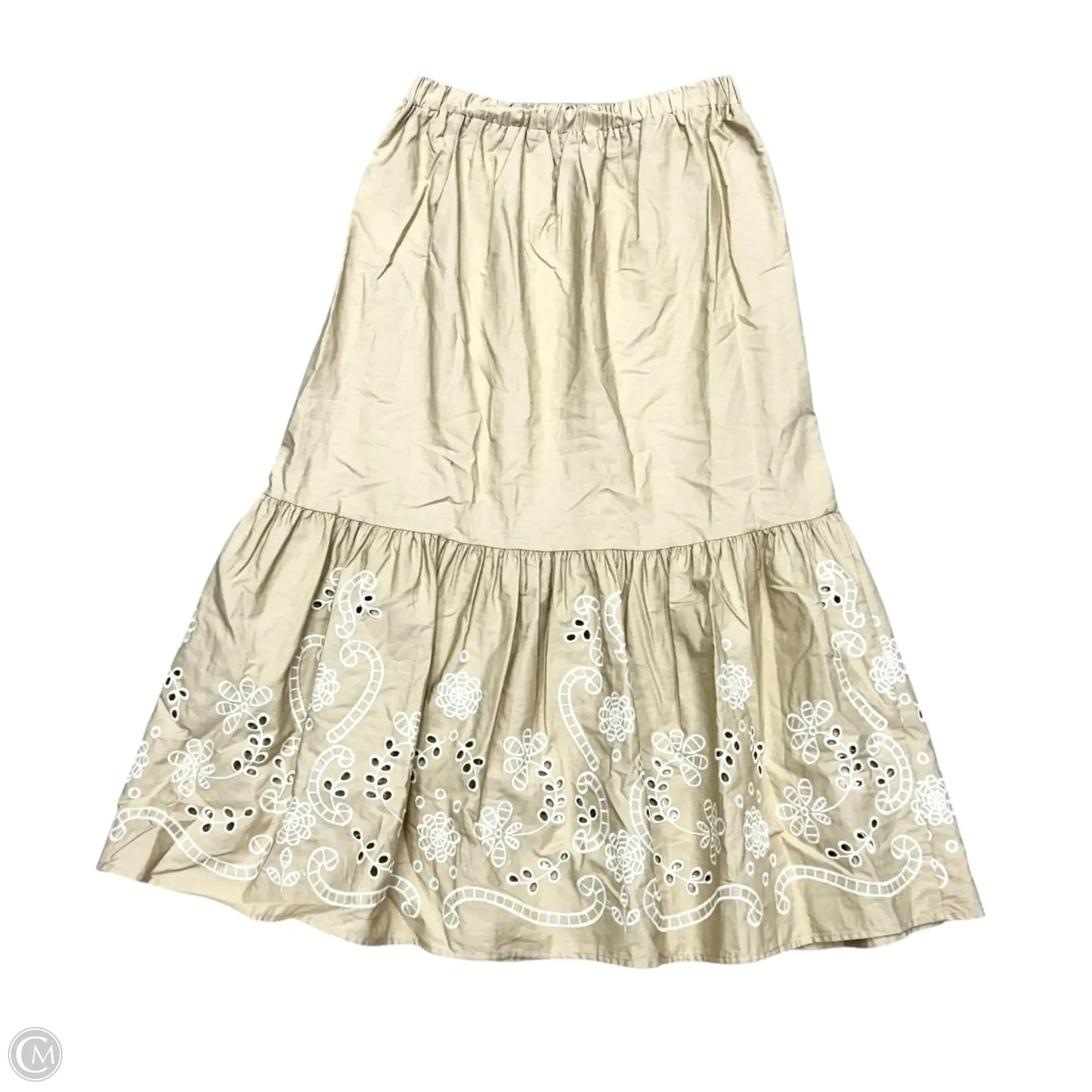 Skirt Maxi By Moon River In Tan & White, Size: M