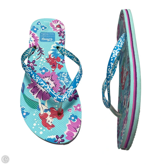 Sandals Flip Flops By Vera Bradley In Blue & White, Size: 7