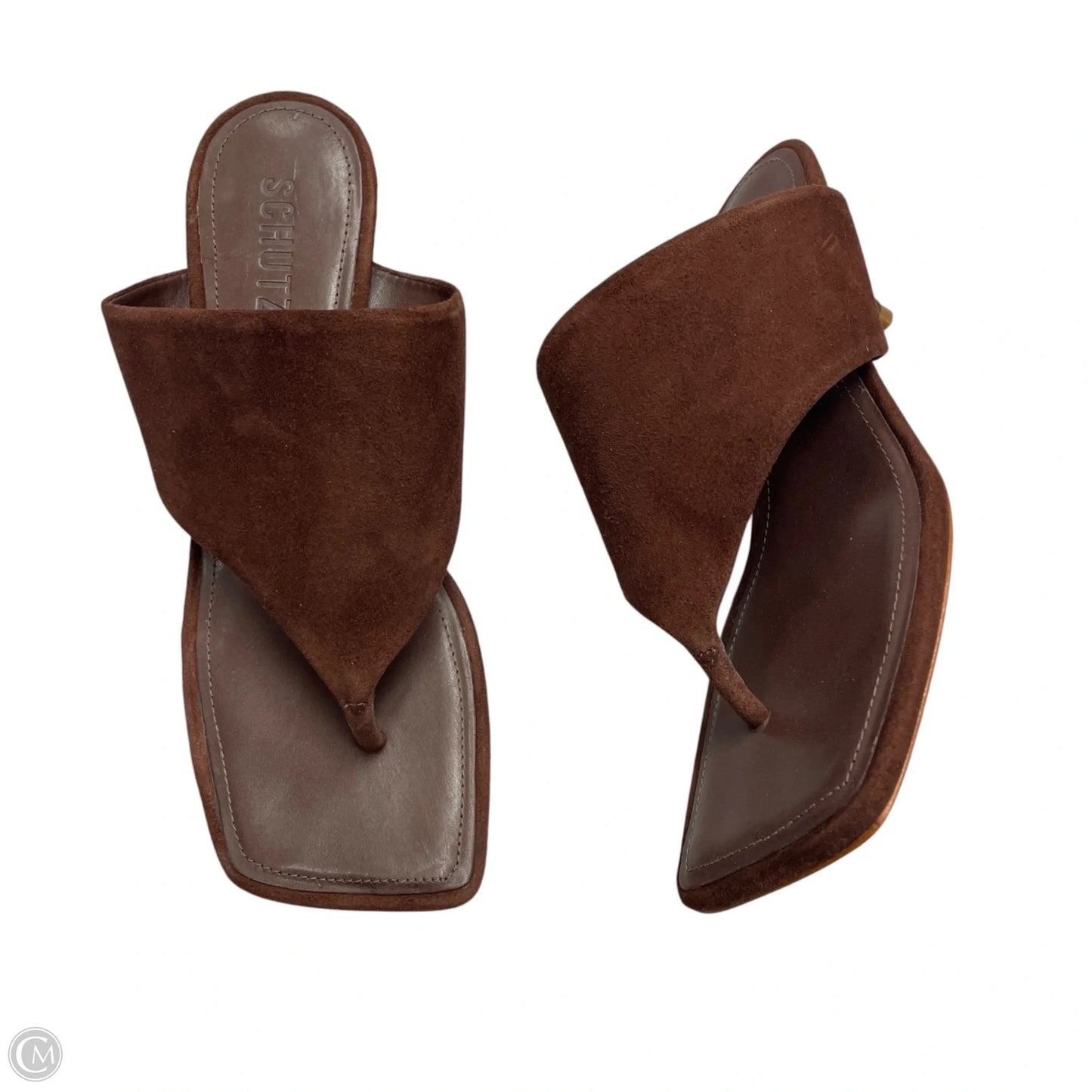 Sandals Heels Kitten By Schutz In Brown, Size: 6.5