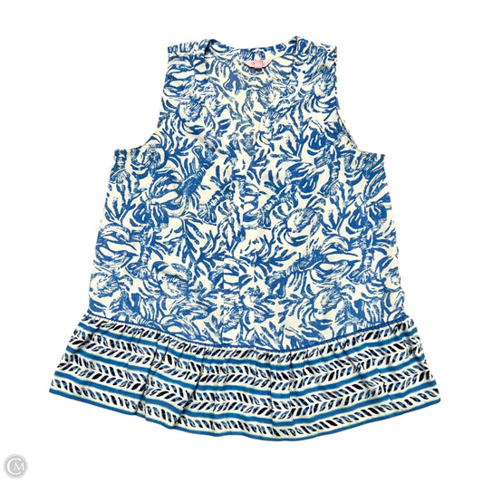 Top Sleeveless Designer By Lilly Pulitzer In Blue & White, Size: L