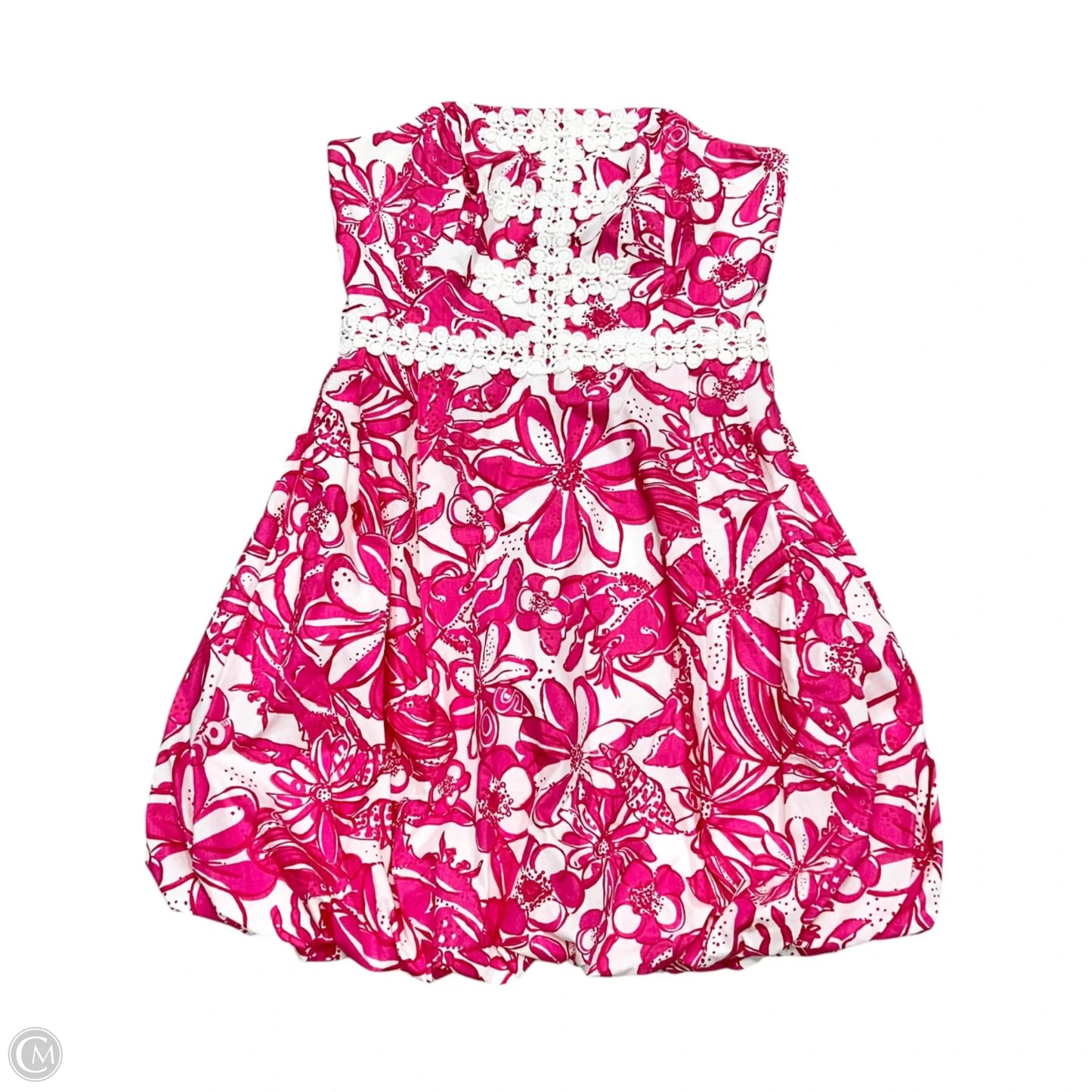 Dress Designer By Lilly Pulitzer In Pink & White, Size: S