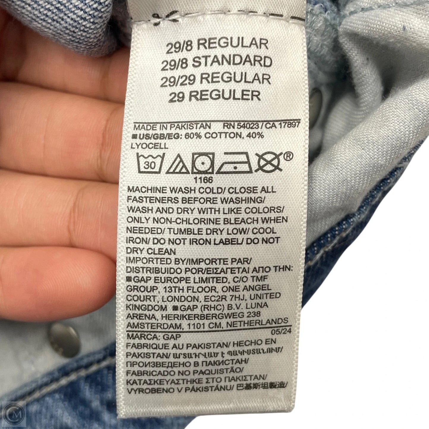 Jeans Wide Leg By Gap In Blue Denim, Size: 8
