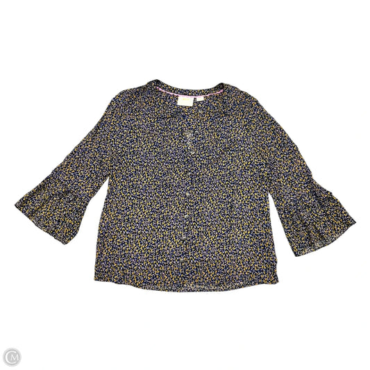 Top Long Sleeve By Maeve In Blue & Yellow, Size: M