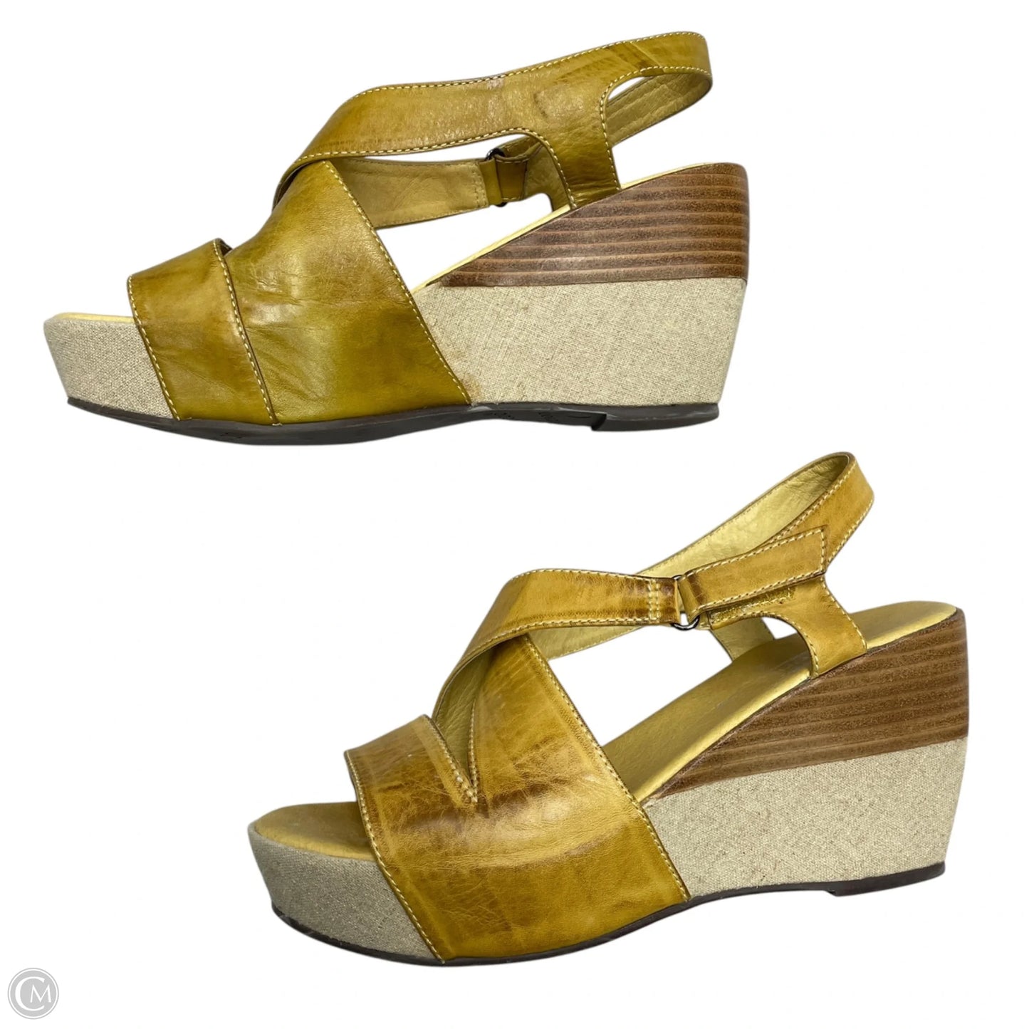 Sandals Heels Wedge By Antelope In Yellow, Size: 7.5