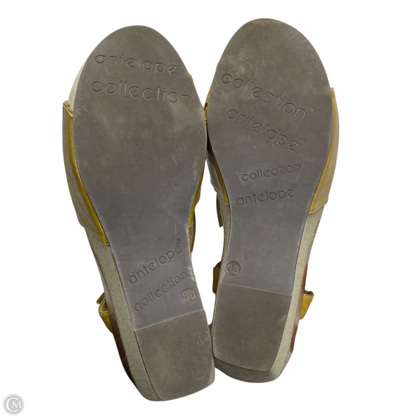 Sandals Heels Wedge By Antelope In Yellow, Size: 7.5