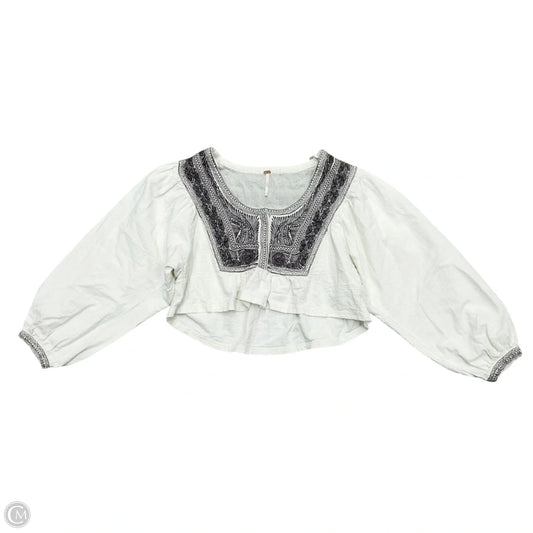 Top Long Sleeve By Free People In Brown & White, Size: M