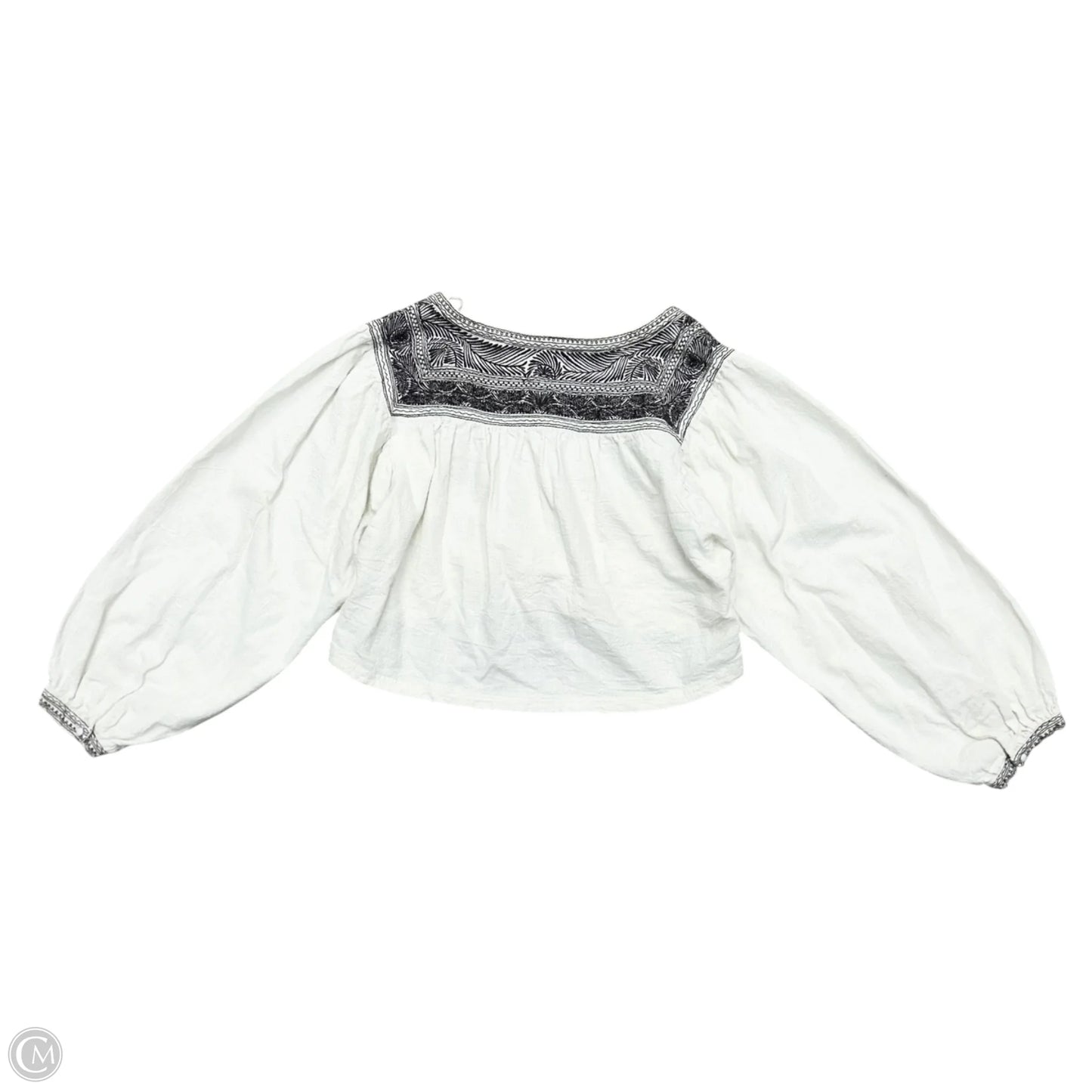 Top Long Sleeve By Free People In Brown & White, Size: M