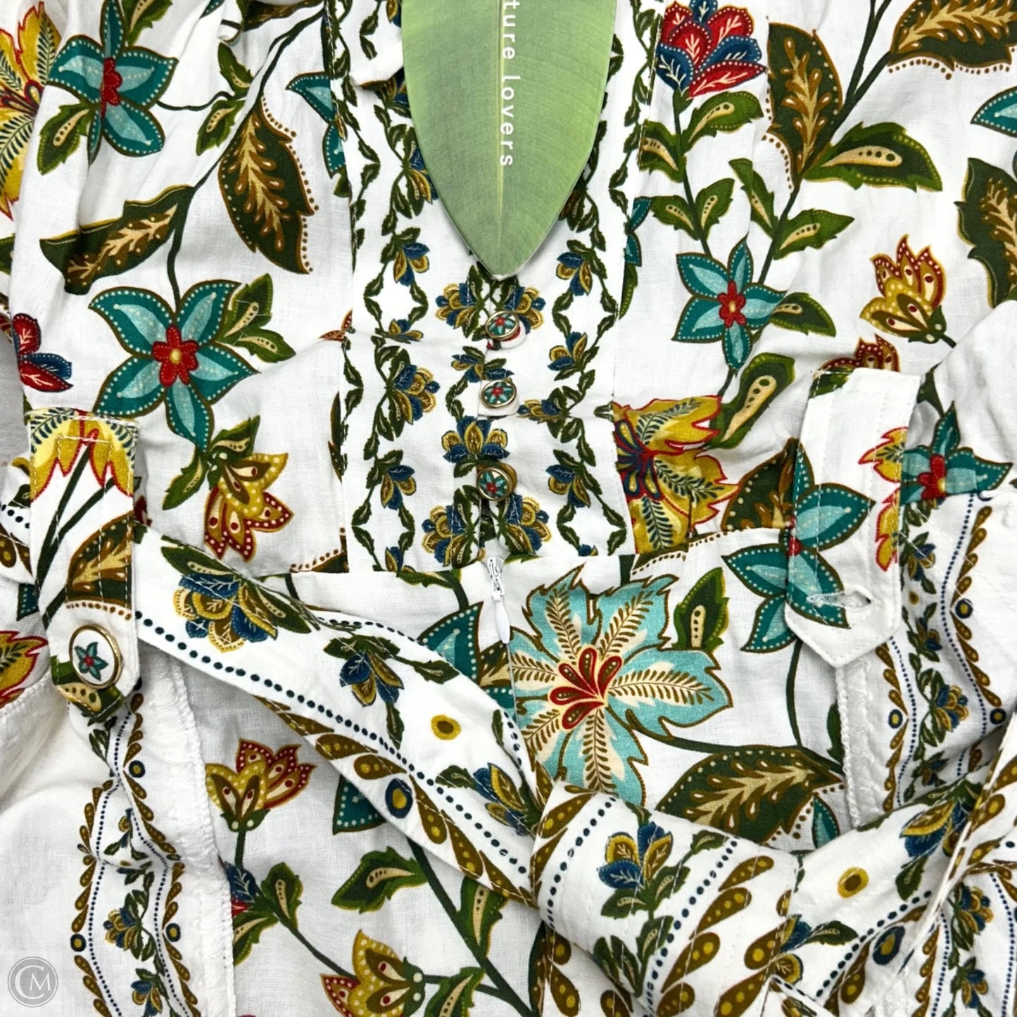 Romper By Farm Rio In White & Yellow, Size: M