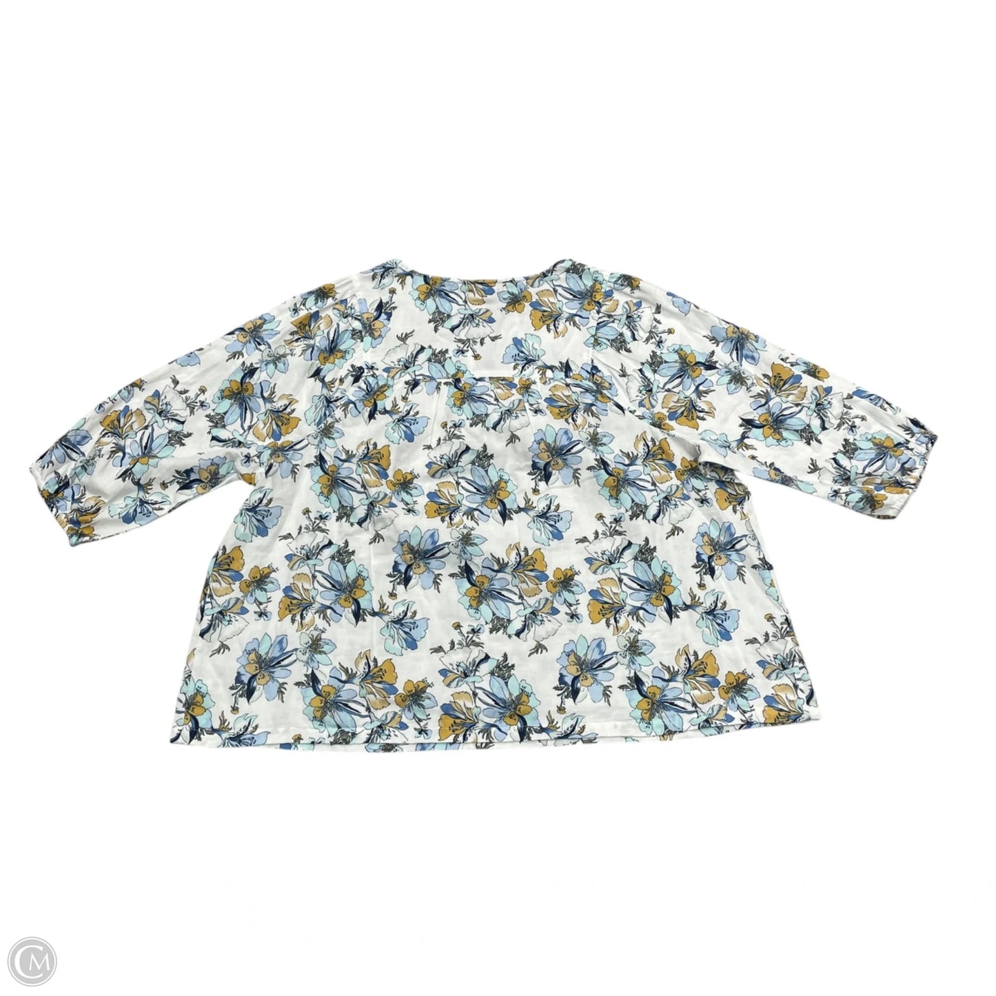 Top Long Sleeve By Lane Bryant In Blue & White, Size: 4x