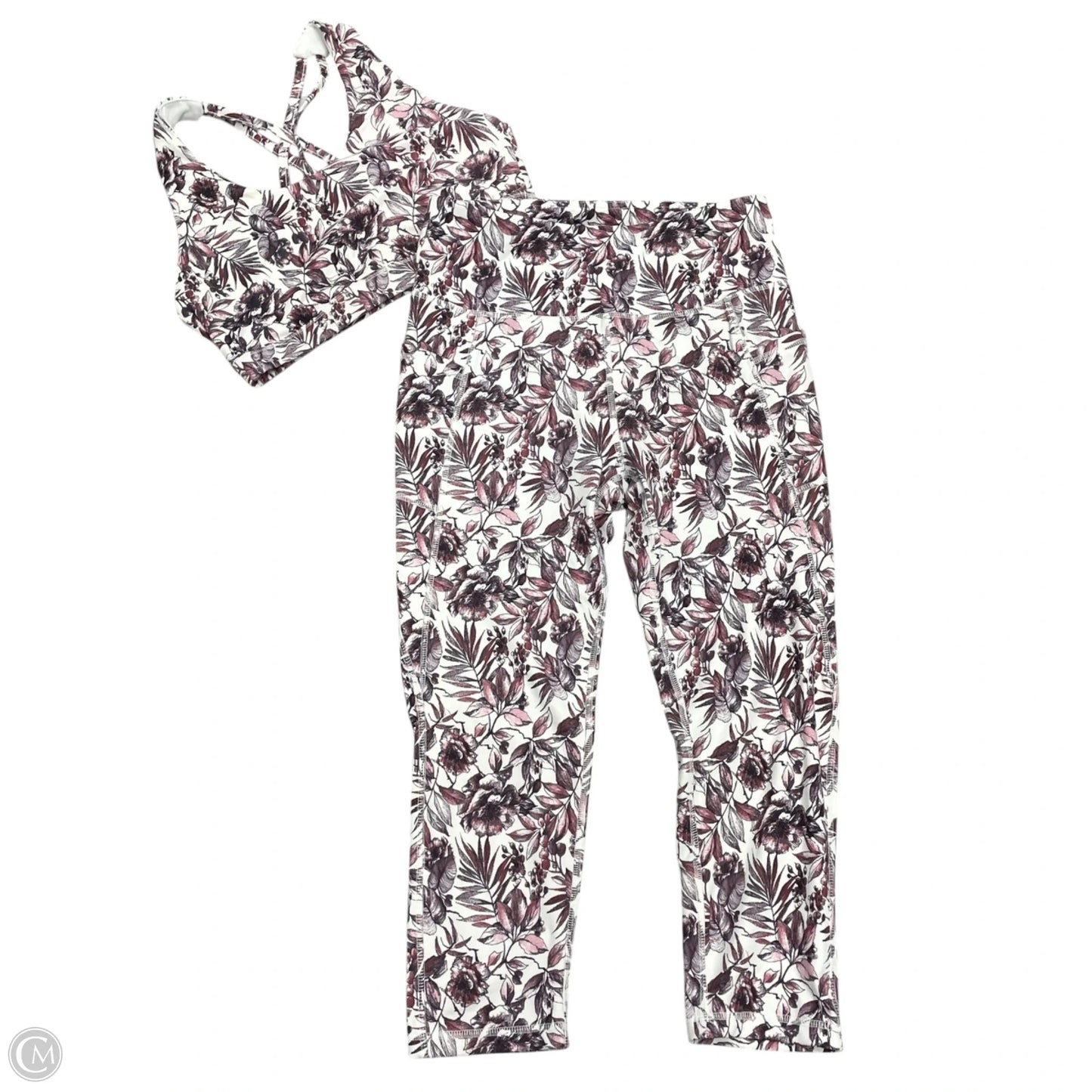 Athletic Pants 2pc By Seaa In Pink & White, Size: L