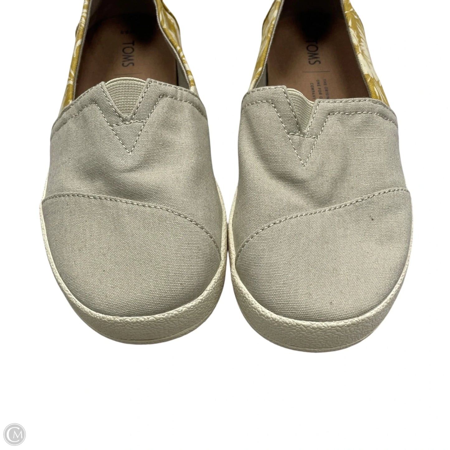 Shoes Flats By Toms In Grey & Yellow, Size: 6.5