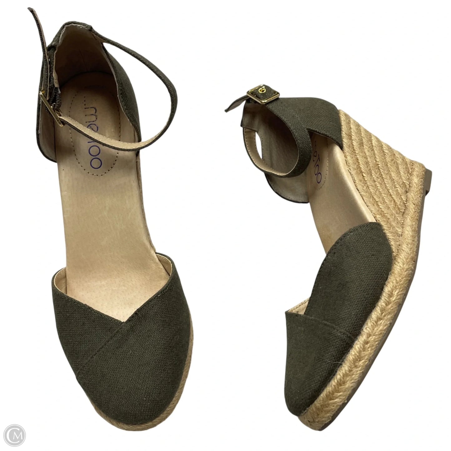 Sandals Heels Wedge By Me Too In Green, Size: 7.5