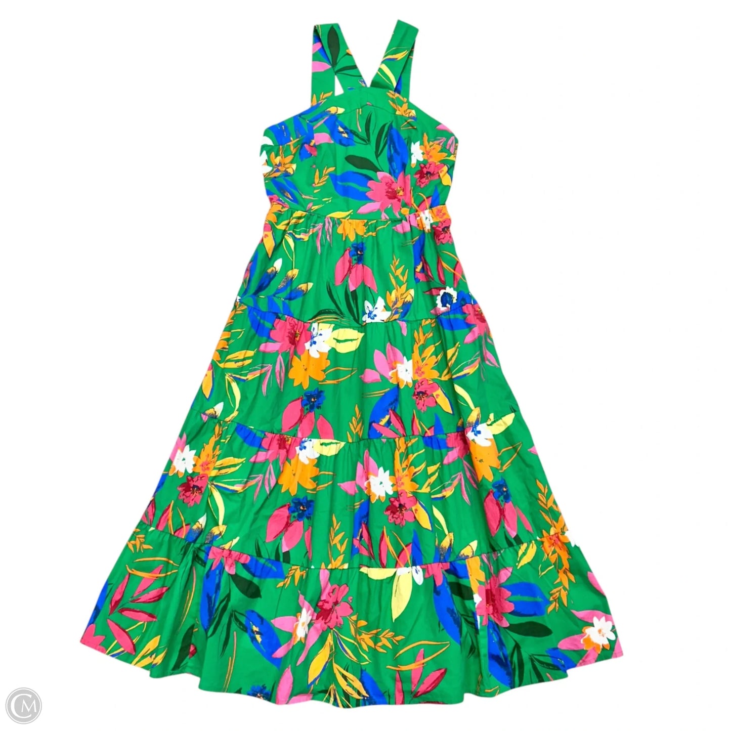 Dress Casual Maxi By J. Crew In Green & Orange, Size: Xs
