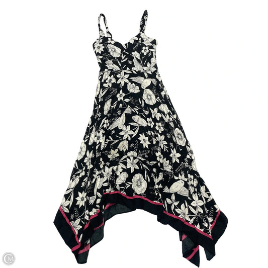 Dress Casual Midi By Maeve In Black & Cream, Size: S