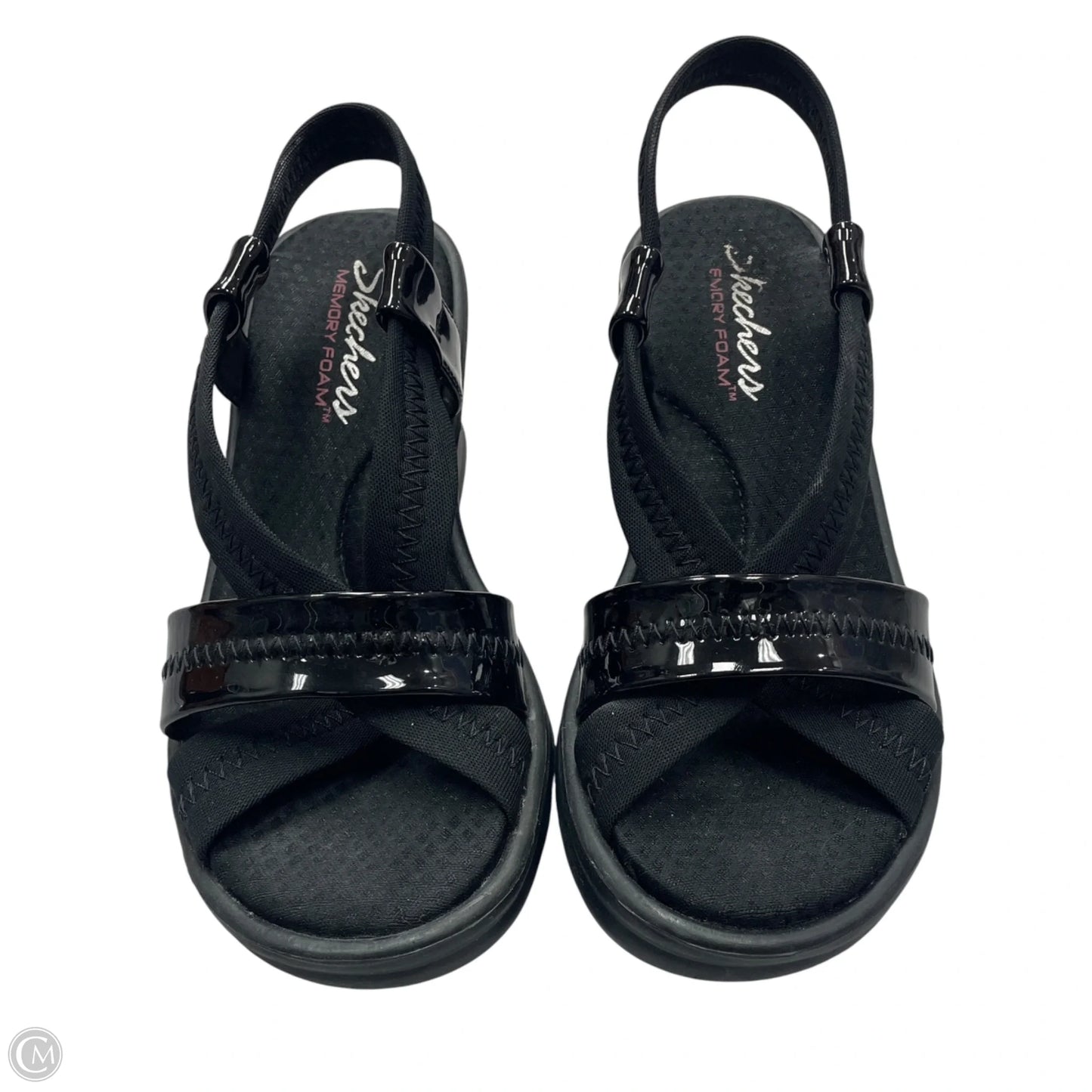 Sandals Heels Wedge By Skechers In Black, Size: 6
