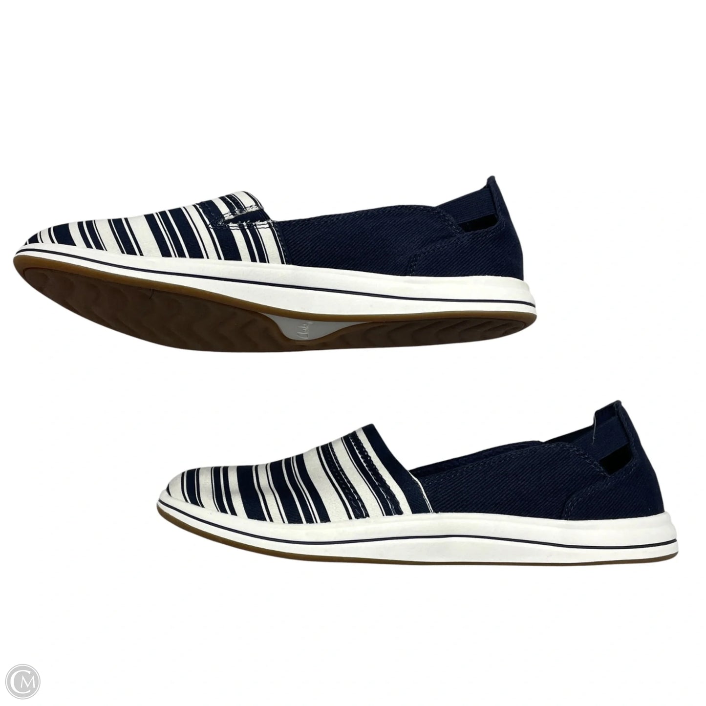 Shoes Flats By Clarks In Blue & White, Size: 9