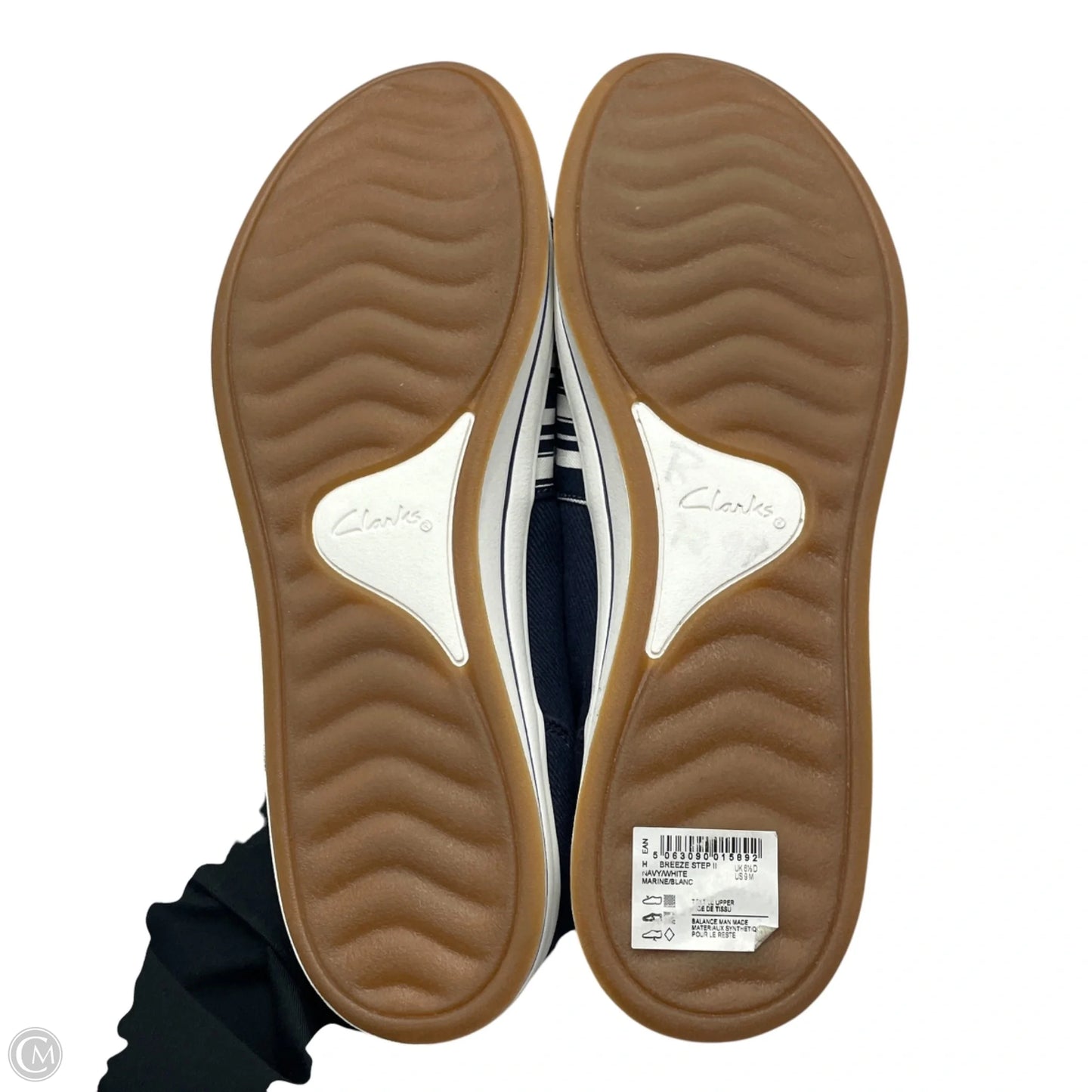 Shoes Flats By Clarks In Blue & White, Size: 9