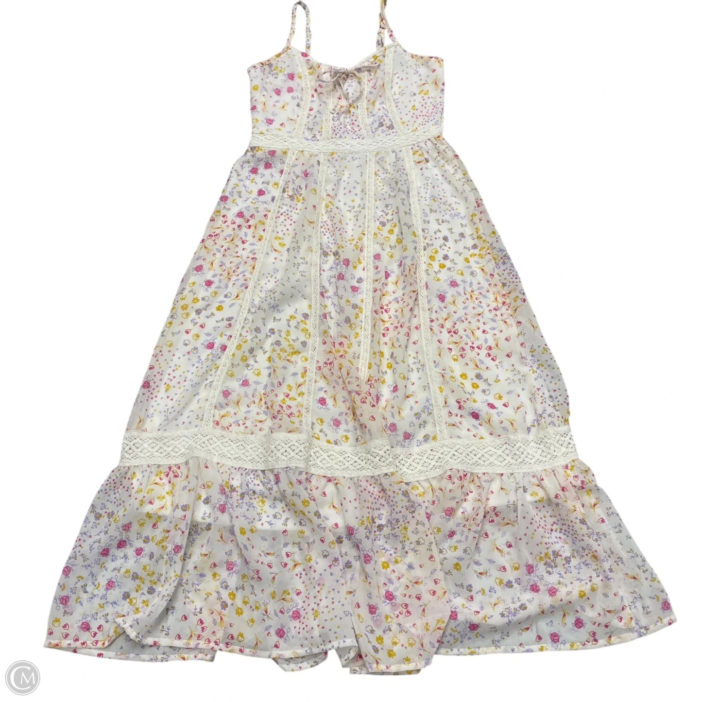 Dress Casual Maxi By Jessica Simpson In White & Yellow, Size: Xs