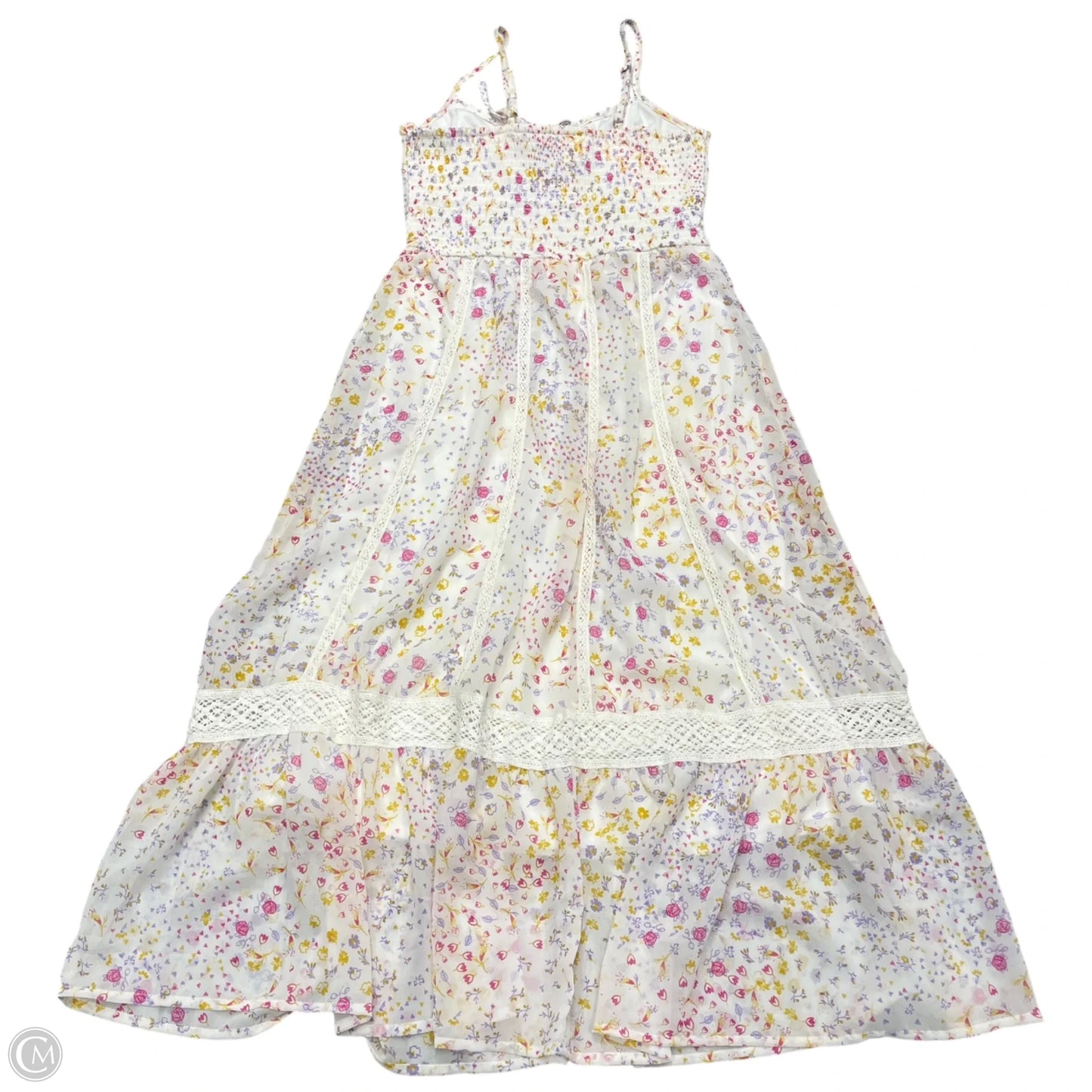 Dress Casual Maxi By Jessica Simpson In White & Yellow, Size: Xs