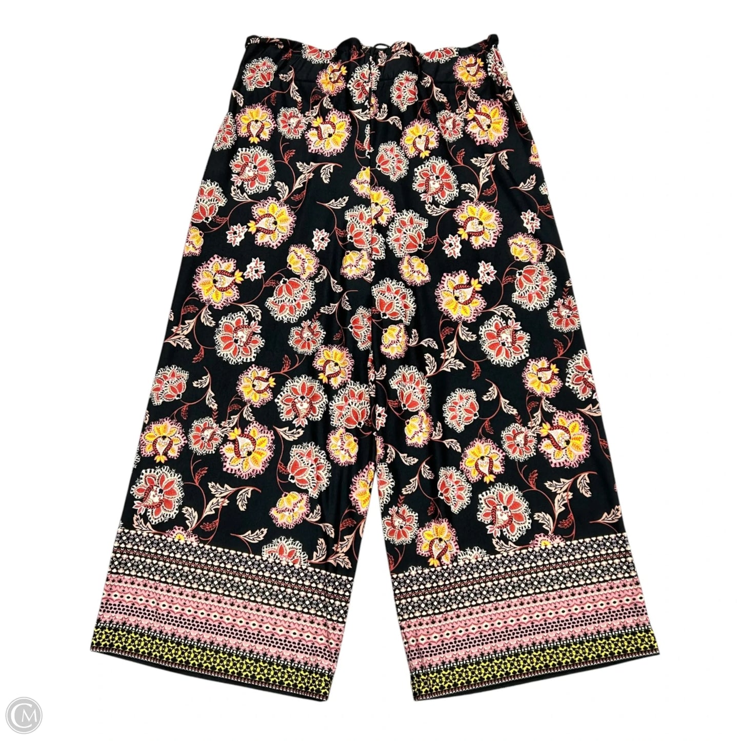 Pants Wide Leg By John Paul Richard In Black & Pink, Size: Xl