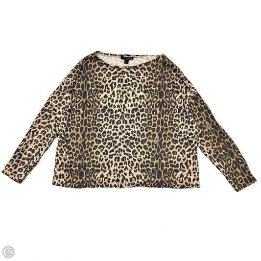 Top Long Sleeve Designer By All Saints In Leopard Print, Size: L