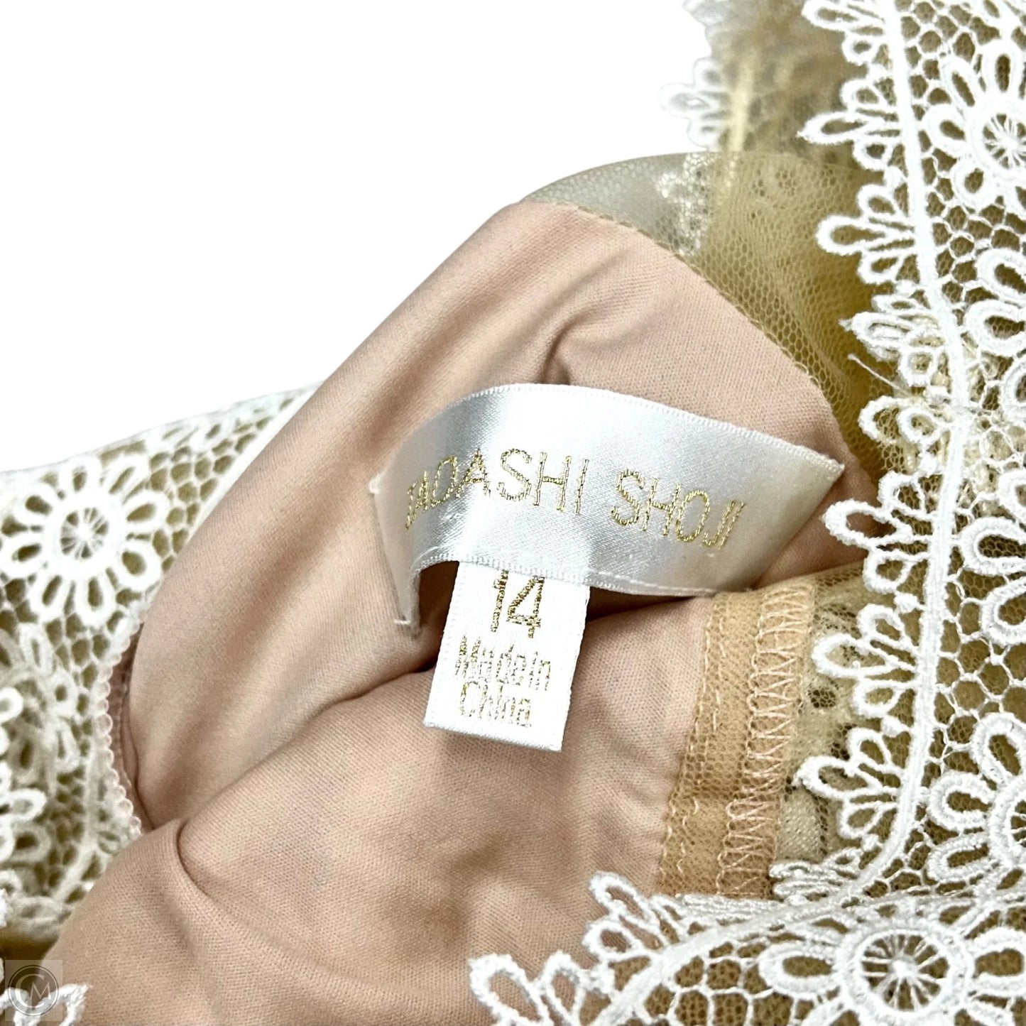 Dress Designer By Tadashi Shoji In White, Size: L