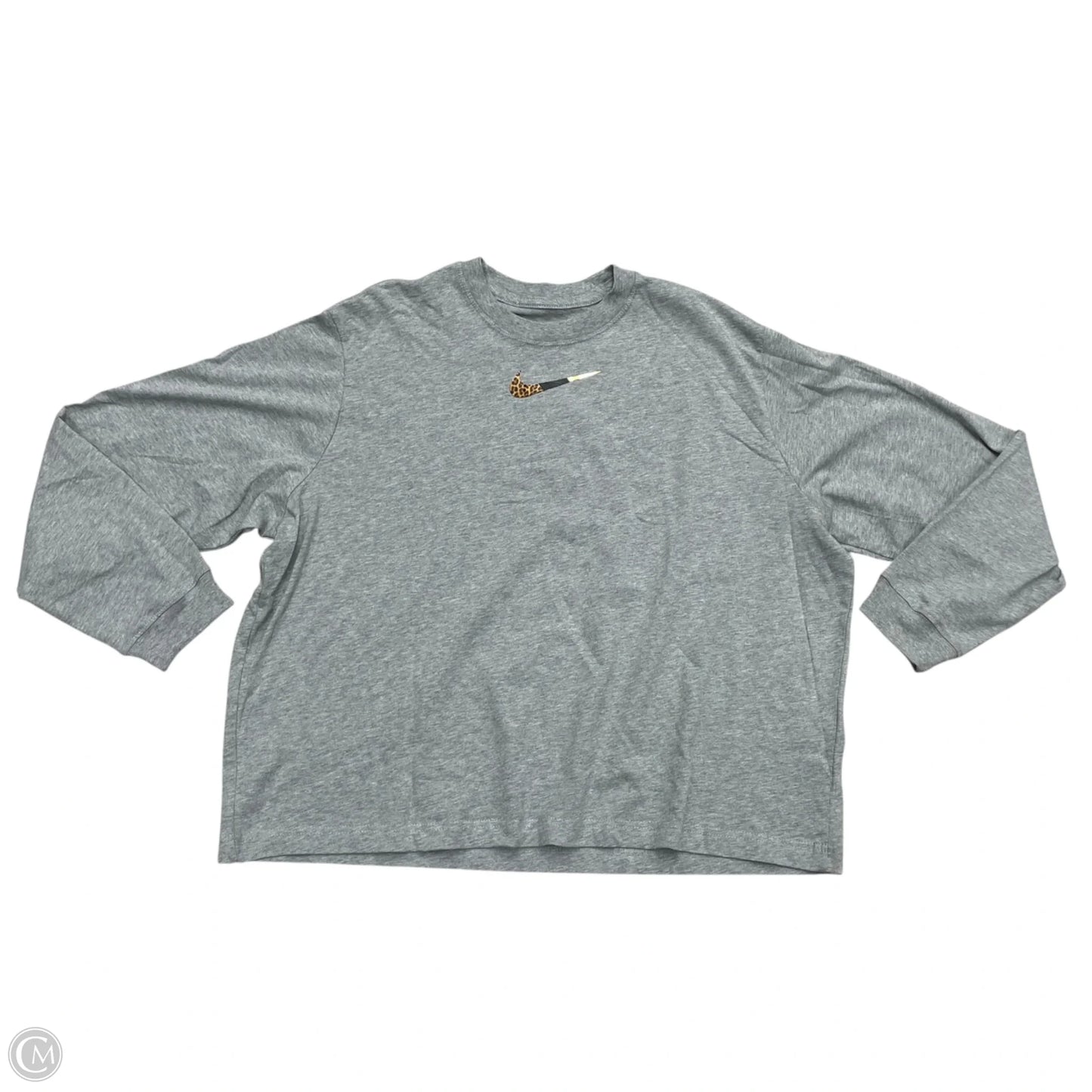 Athletic Top Long Sleeve Crewneck By Nike Apparel In Grey, Size: Xl