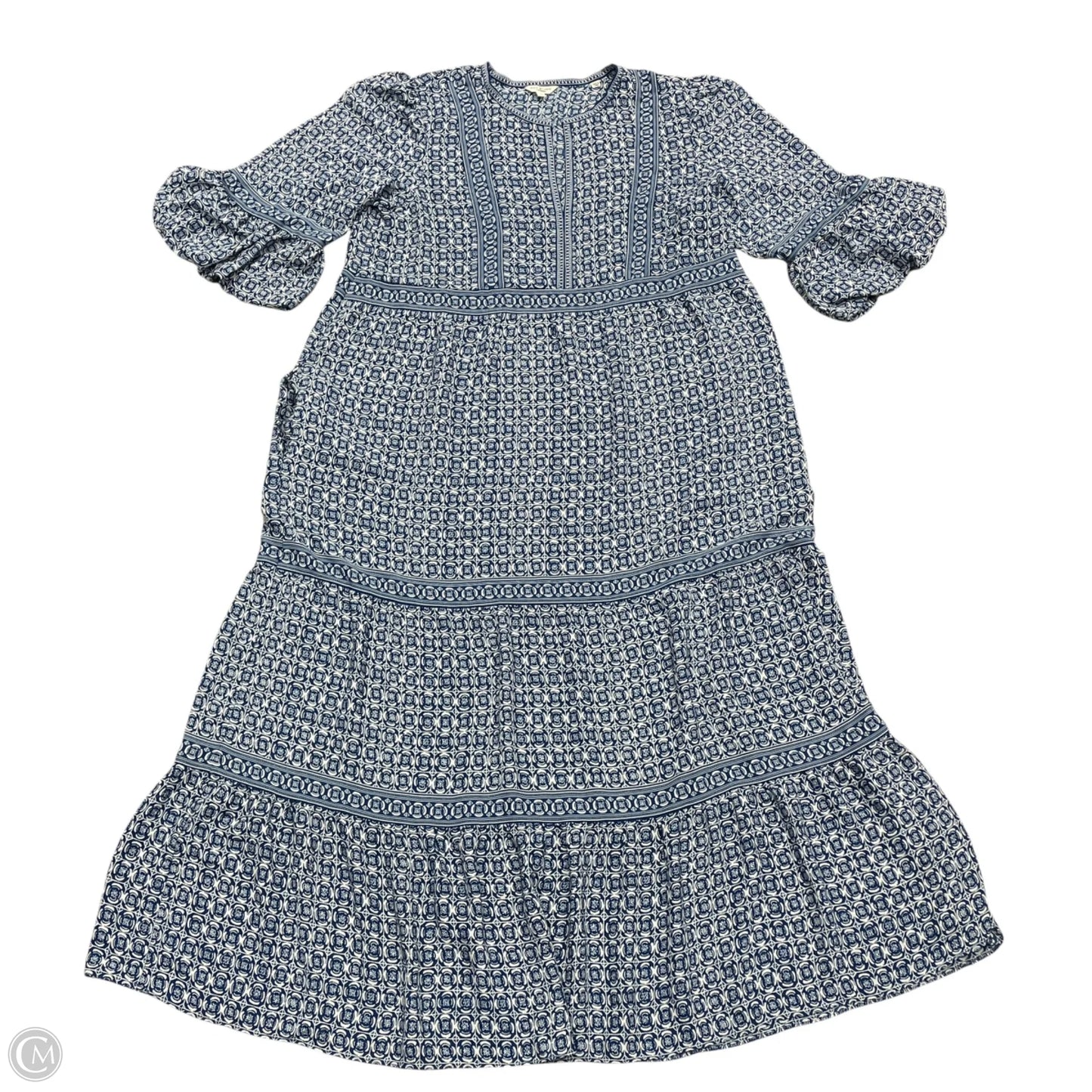 Dress Casual Maxi By Max Studio In Blue & White, Size: Xl