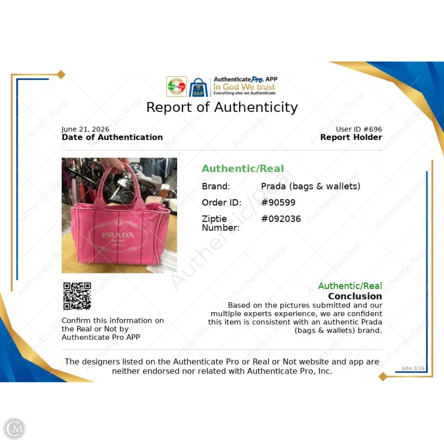 Tote Luxury Designer By Prada, Size: Medium